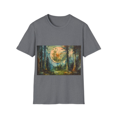 Galactic Adventure Tee Endor Moon Charcoal T-shirt Regular Fit Cotton