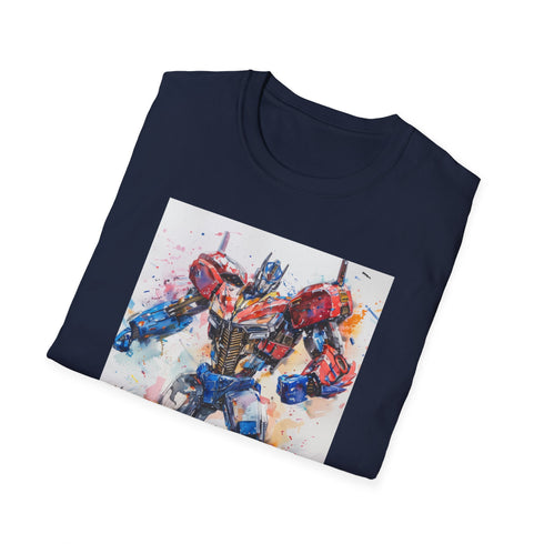 Optimus Prime cotton crew neck t-shirt in charcoal for women.