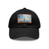 Empire Skyline Splendor Cap: White cotton hat with light brown rectangle patch.