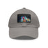 Rooster cap with vibrant design, white/light brown patch, rectangle shape.