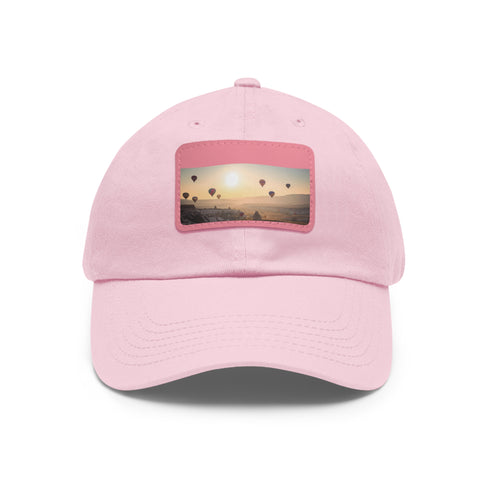Cotton white Cappadocia dreamscape baseball cap for outdoor adventures.