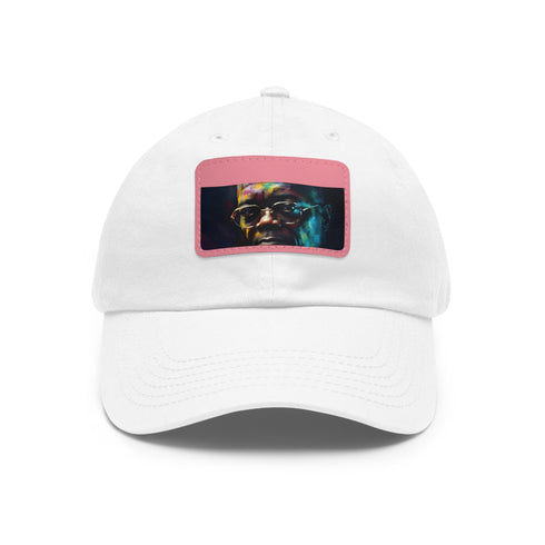 Neon watercolor baseball cap with light brown rectangle patch.