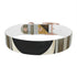 Abstract art deco patterned dog collar in black onyx for M-sized dogs.