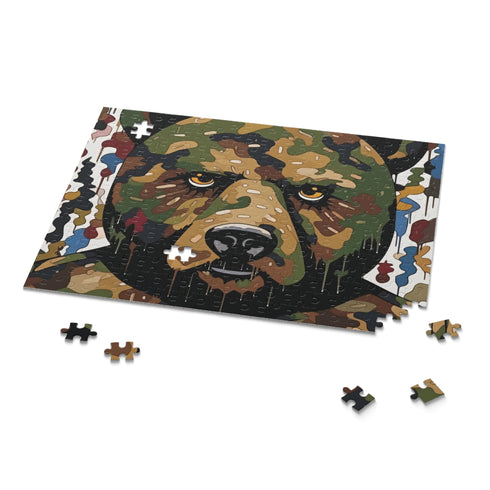 Bape camo jigsaw puzzle inspired by Murakami art.