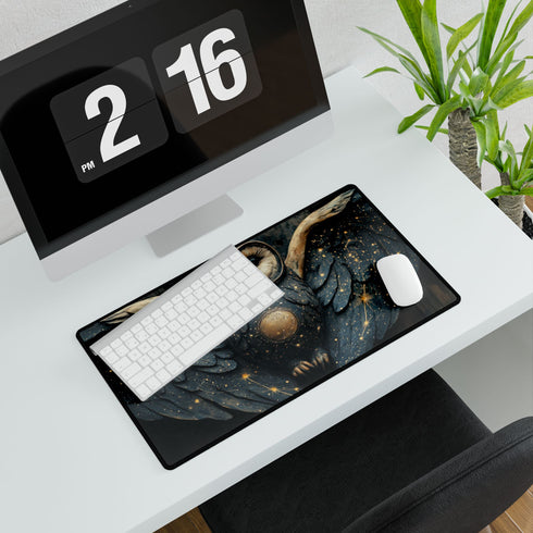 Owl with Constellation Wings Gaming XXL Extended Desk Mat