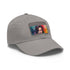 Neon watercolor cap with light brown patch and rectangular shape.