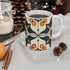Artisan Tiles Mug: Elegant 11oz ceramic coffee mug with seamless pattern.