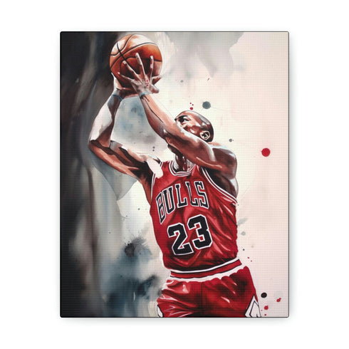 Canvas art print of Jordan MVP basketball player.