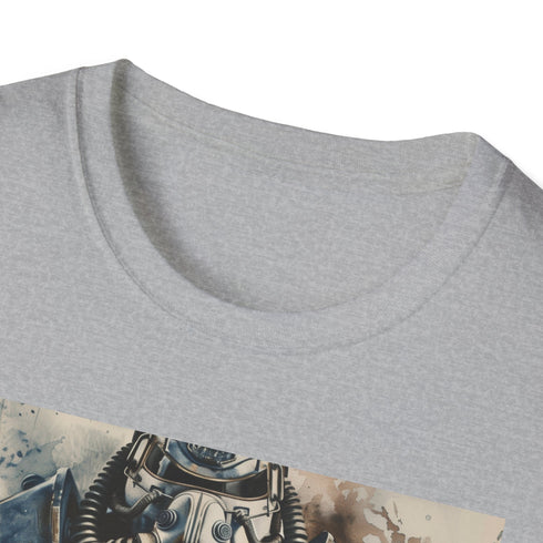 Charcoal watercolor Power Armor t-shirt with crew neck cotton regular fit