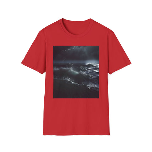 Cotton crew neck t-shirt in Charcoal, regular fit, untamed nature design.