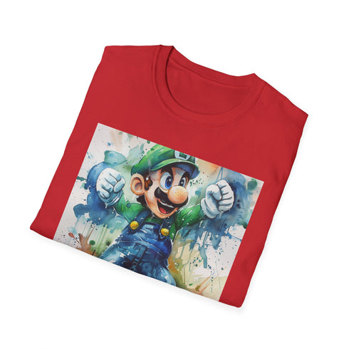 Charcoal Luigi ghostbuster T-shirt with Poltergust 5000 graphic for summer