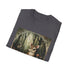 Charcoal cotton t-shirt with forest animal graphic regular fit unisex design