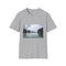 Charcoal cotton t-shirt with serene Halong Bay landscape featuring emerald waters