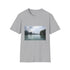 Charcoal cotton t-shirt with serene Halong Bay landscape featuring emerald waters