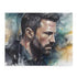 Watercolor Batman puzzle featuring Ben Affleck, vibrant artistic design, 120 pieces.