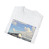 Charcoal cotton t-shirt with retro camper van seaside design