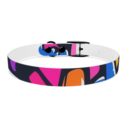 Neon graffiti urban dog collar in size M, black onyx variant.