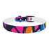 Neon graffiti urban dog collar in size M, black onyx variant.