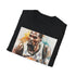 Charcoal cotton T-shirt with vibrant Kevin Durant watercolor portrait on front