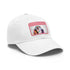 White basset hound baseball cap with light brown patch.