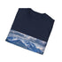 Alaska watercolor tee in charcoal, crew neck, regular fit design.