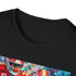 Charcoal cotton crew neck T-shirt with dynamic Super Bowl painting design