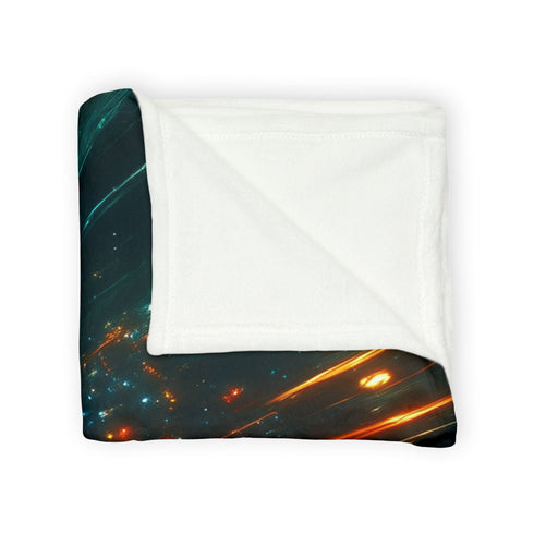 Space Highway with Comet Traffic Plush Fleece Throw Blanket