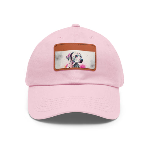Dalmatian Baseball Cap White with Light Brown Patch Unisex Vegan Hat