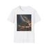 Charcoal cotton t-shirt with Milky Way night sky painting