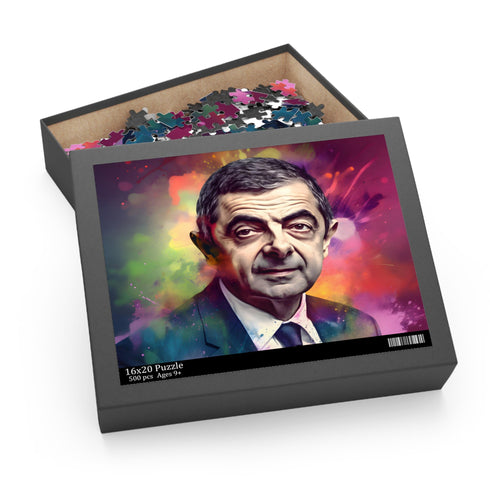 Colorful Rowan Atkinson Watercolor Puzzle for vibrant puzzle enthusiasts.