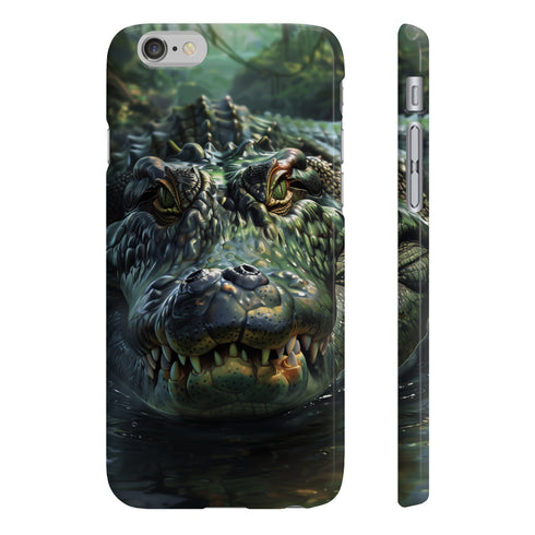Glossy crocodile iPhone 7 Plus case with ancient predator design.