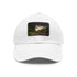 Explorers Adventure Baseball Cap in White with Light Brown Patch