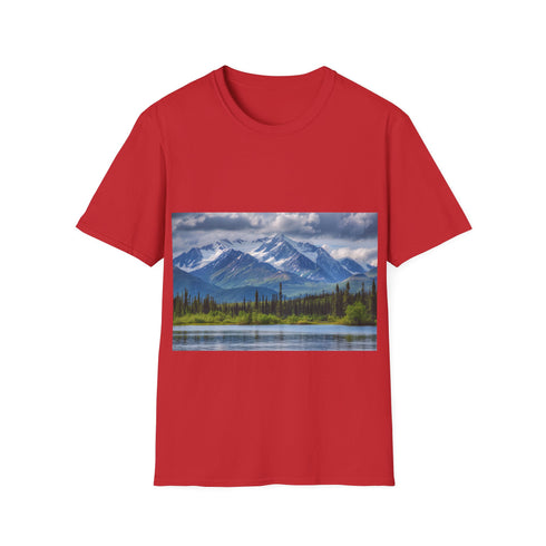 Alaska Adventure Watercolor Tee in Charcoal, Regular Fit T-Shirt.