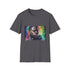 Vibrant charcoal cotton crew neck T-shirt with colorful Kevin Hart graphics