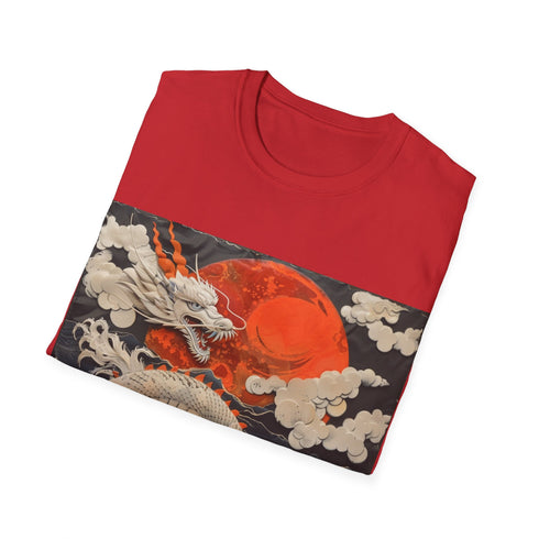 Japanese dragon soars charcoal tee in regular fit, crew neck style