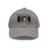 Neon watercolor Paul McCartney baseball cap in white with light brown patch.