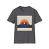 Minimalist Charcoal Mountain Sunrise Men's T-shirt in Size Small