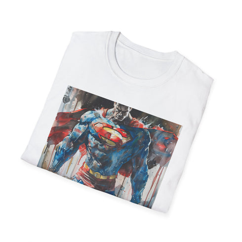 Superman T-Shirt in Charcoal, Men's Size Small, Crew Neck Cotton Tee