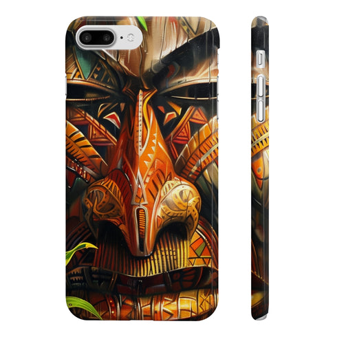 Fijian Spirit Traditional Mask Phone Case Glossy iPhone 7/8 Plus Smartphones