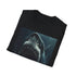 Charcoal Jaws painting t-shirt with bold shark design regular fit crew neck