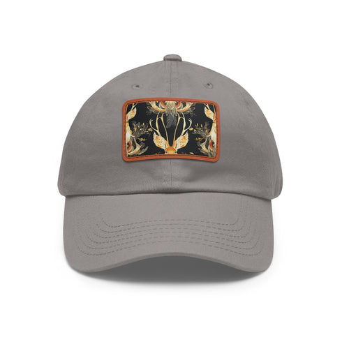 Lucky Jackalope Seamless Baseball Cap in White with Light Brown patch