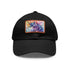 Magical Watercolor Unicorn Cotton Baseball Cap, White with Light Brown Patch