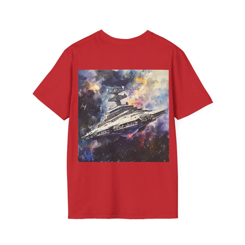 Star Wars Charcoal Star Destroyer Tee, Regular Fit, Cotton Crew Neck.
