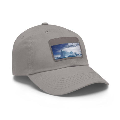 White Frostbite Flex Cap with Light Brown Patch, rectangle shape, unisex.