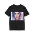 Charcoal cotton tee with watercolor design crew neck for summer fashion