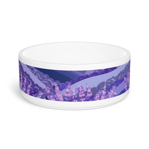 Lavender Fields Pet Bowl: Relaxing floral design for furry friend dining.