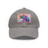 Magical Watercolor Unicorn Cotton Hat with Rectangle Design, White/Light Brown Patch