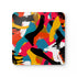 Abstract bright square coaster set, perfect for summer kitchen accessories.