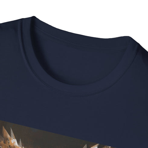 Steampunk owl charcoal t-shirt with intricate gear design and soft cotton fabric