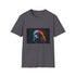 Playful watercolor poodle tee in charcoal - summer essential for all.